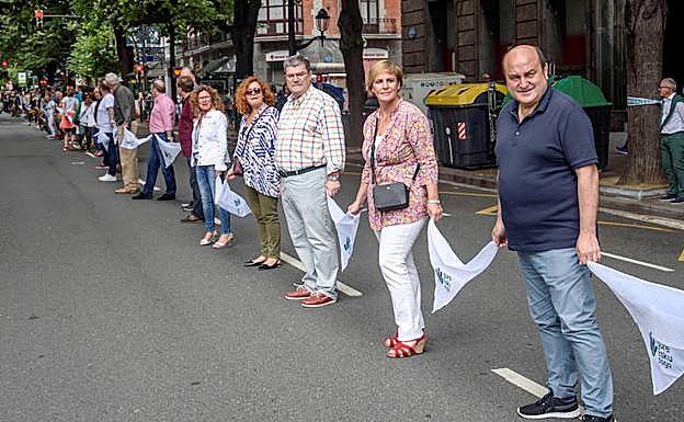 Los burukides Ortuzar y Atutxa con Aburto y sus concejales en Bilbao.
