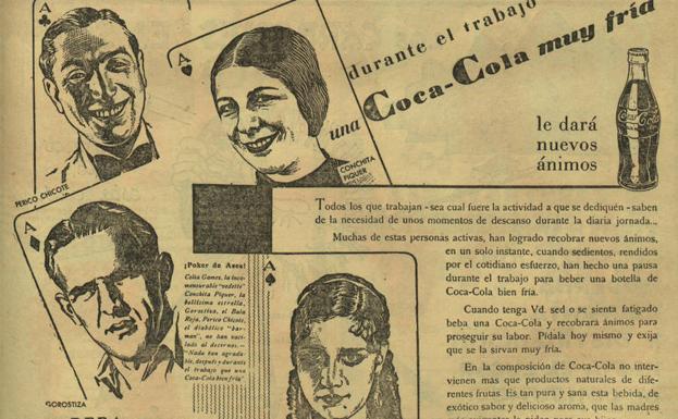 Anuncio de Coca Cola en el periódico Ahora (23-8-1932)