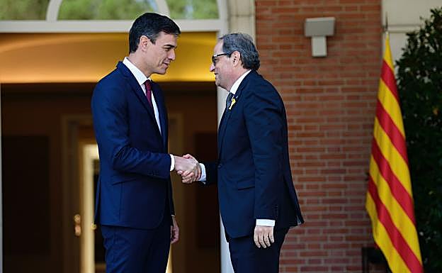 Pedro Sánchez y Quim Torra.