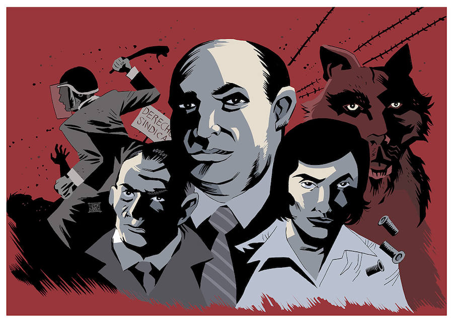 La serie de dibujos, bocetos y entintados que se han utilizado en el serial sobre el topo de ETA que salvó a la Familia Real en Mónaco en 1974