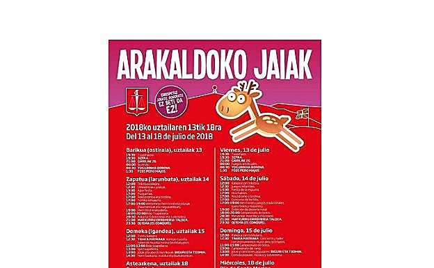 Programa de fiestas de Arakaldo 2018: Santa Marina Jaiak