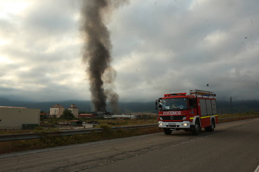 Fotos: Incendio en la planta de la quesería Aldanondo en Salvatierra