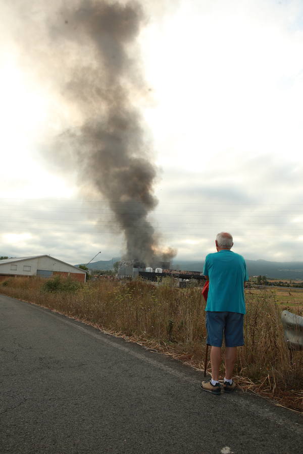 Fotos: Incendio en la planta de la quesería Aldanondo en Salvatierra