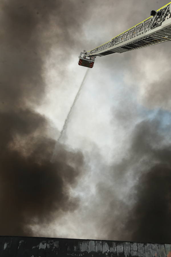 Fotos: Incendio en la planta de la quesería Aldanondo en Salvatierra