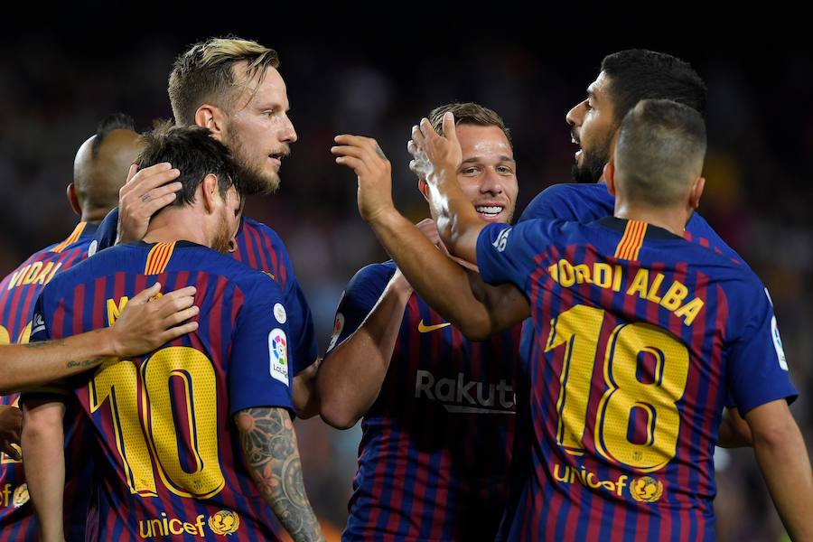 El Camp Nou ha albergado este sábado el primer partido de la Liga Santander de la temporada 2018-2019