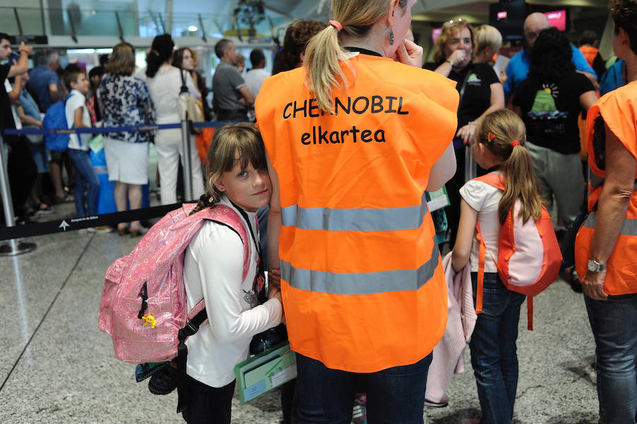Los niños de Chernobil Elkartea regresan a su casa tras pasar un verano acogidos por familias vascas