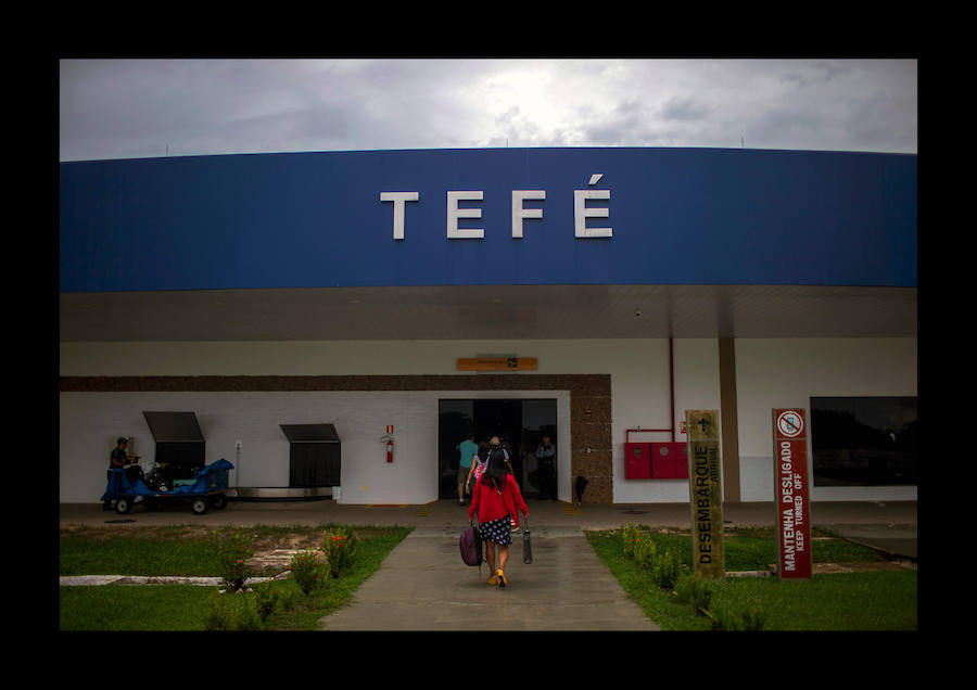 Científicos investigan sobre delfines de río en la Reserva de Desarrollo Sostenible Mamiragua en el estado de Amazonas, Brasil.