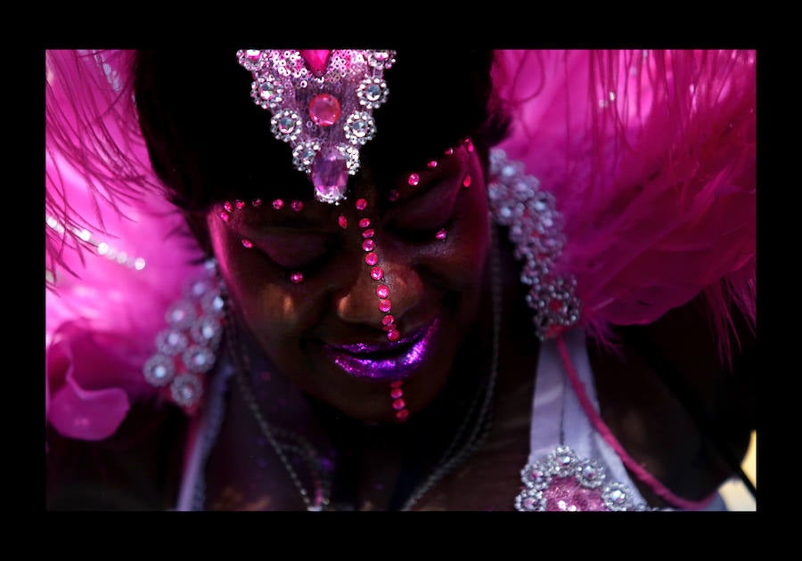 Participantes en el desfile anual del día de las Indias Occidentales el 3 de septiembre de 2018 en el barrio de Brooklyn de la ciudad de Nueva York. El desfile es una de las mayores celebraciones de la cultura caribeña en América del Norte. 