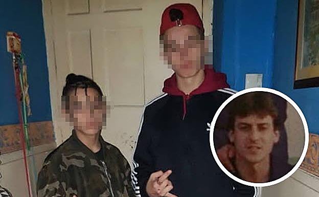 Imagen de los dos implicados en los hechos junto a la víctima Ibon Urrengoetxea 'Urren'. 