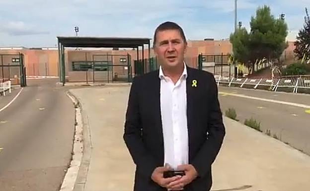 El líder de EH Bildu, Arnaldo Otegi, en la prisión de Lledoners (Barcelona). 