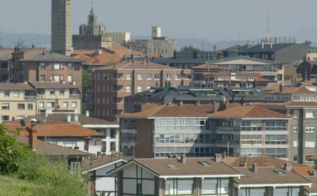 Fotografía de edificios de Getxo tomada desde Aixerrota. 