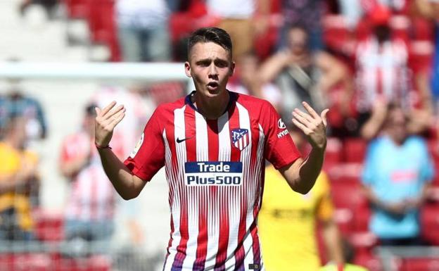 El joven delantero del Atlético, Borja Garcés, ha anotado en su debut oficial.