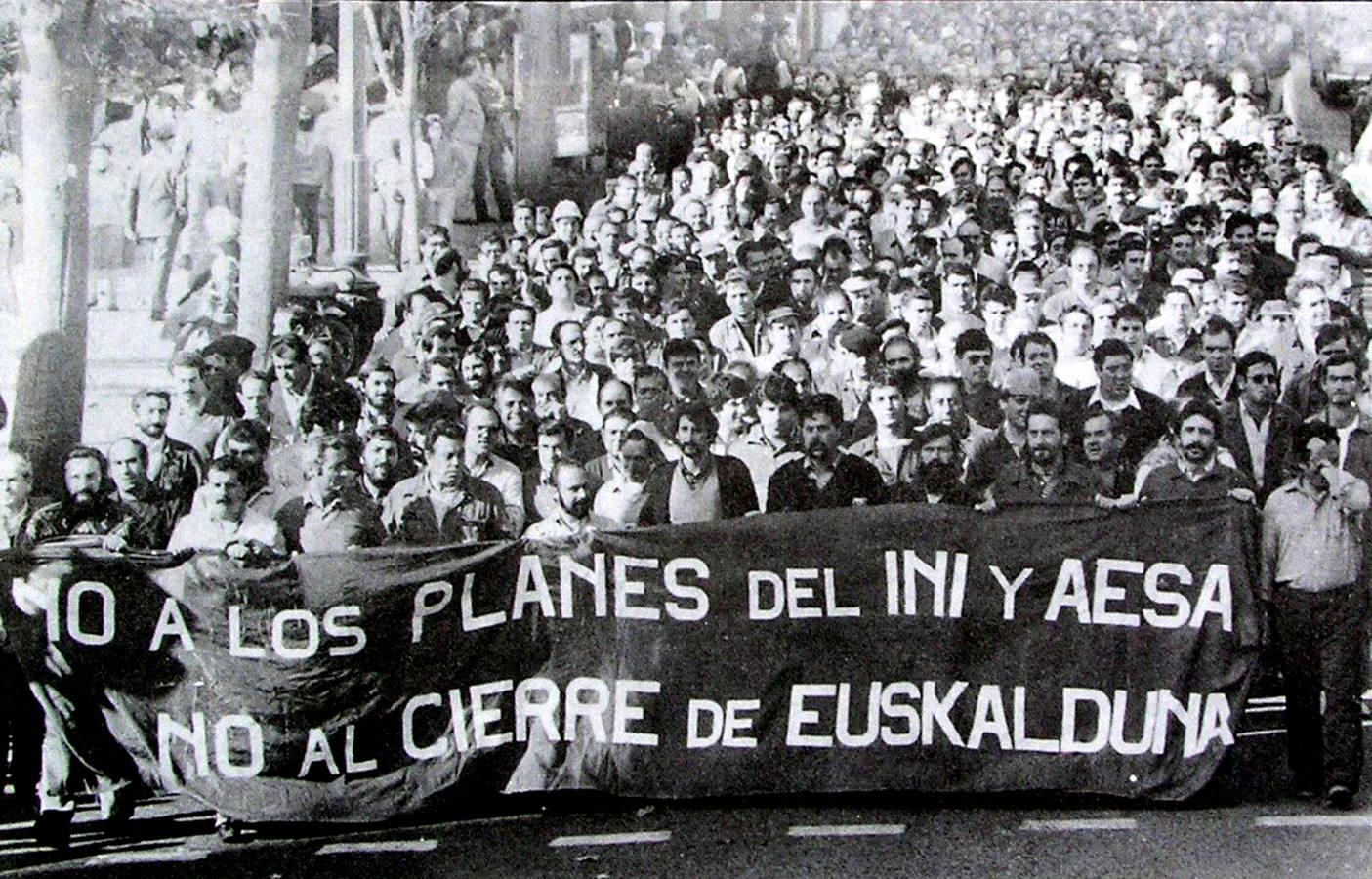 Manifestación de los trabajadores en 1983.