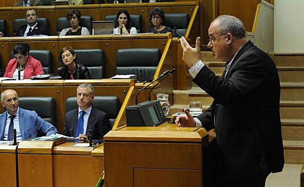 Joseba Egibar interviene en el Parlamento Vasco.