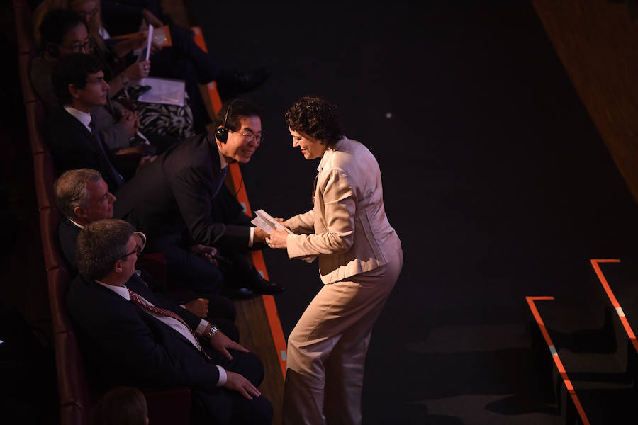 La ministra Magdalena Valerio, poco antes de su discurso.