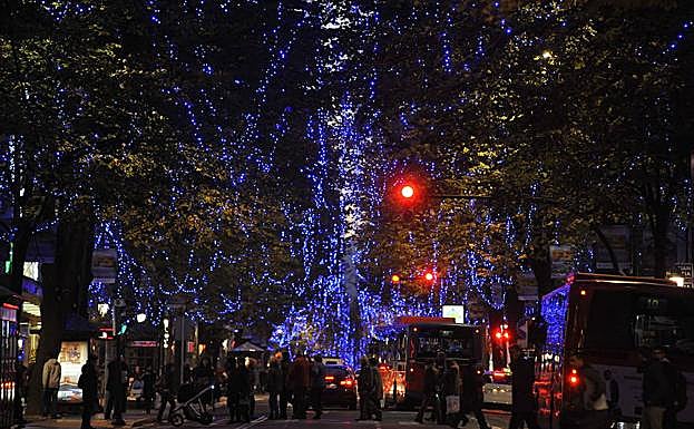 Luces de Navidad en Bilbao.