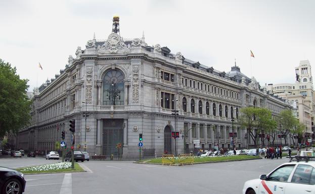 Vista de la sede central del Banco de España (Madrid).