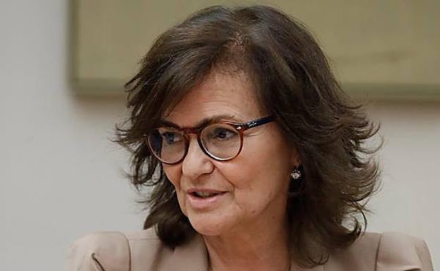 La vicepresidenta del Gobierno Carmen Calvo. 