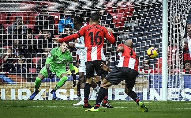 Herrerín, en el partido contra el Valencia.