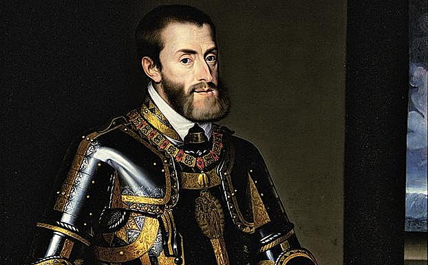 Retrato de Carlos V armado, obra de Juan Pantoja de la Cruz. 
