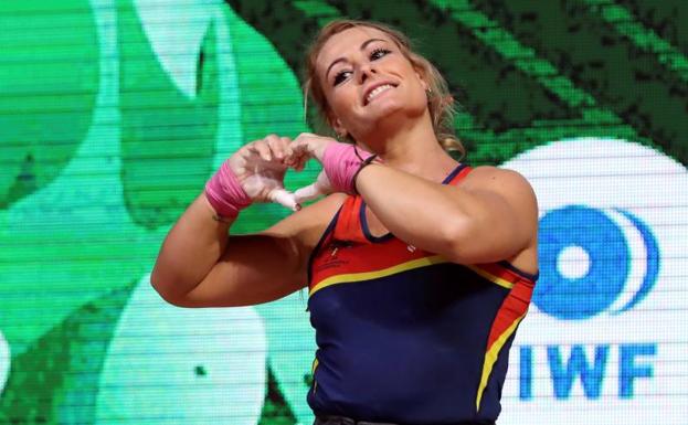 Lydia Valentín, feliz tras su oro.