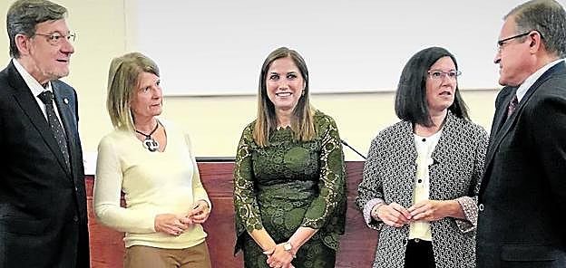Ibarra, Cuartero, San José, Landaida y De la Cuesta, en la presentación de las jornadas. 