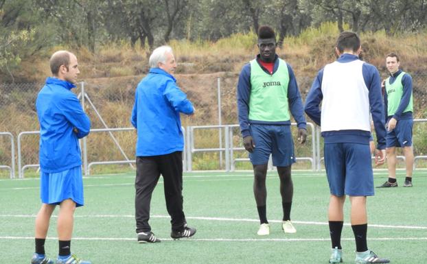 Sola, durante un entrenamiento. 