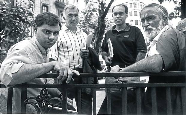 Con los ediles Barreiro, Aurrekoetxea y Unzurrunzaga, en 1992.