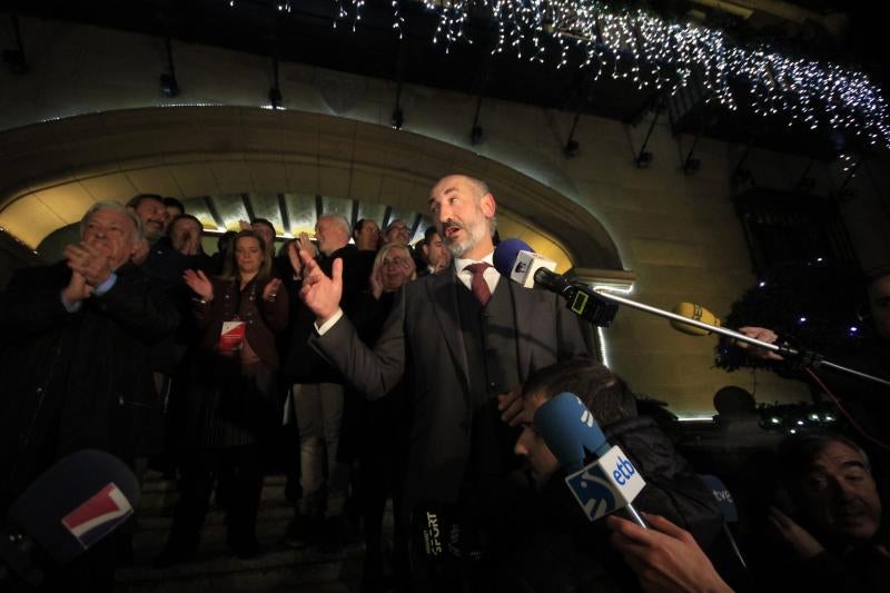 Elizegi, ante los medios tras conocerse su victoria.