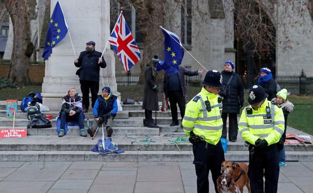 Opositores del 'Brexit' en Reino Unido. 