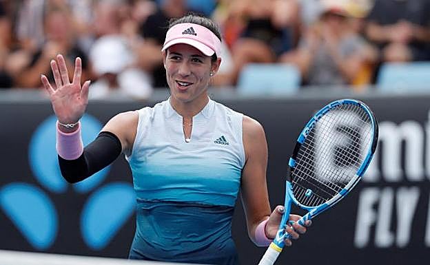 Garbiñe Muguruza, en un momento del partido.