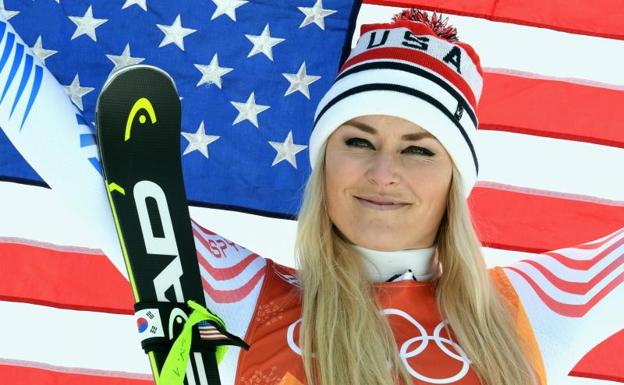 La estadounidense Lindsey Vonn celebra una de sus victorias. 