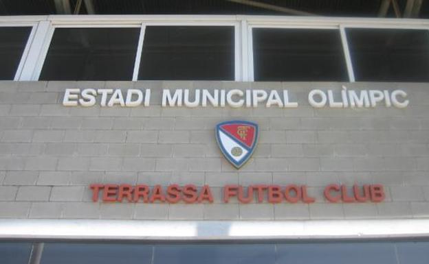 Fachada del estadio del Terrassa FC. 