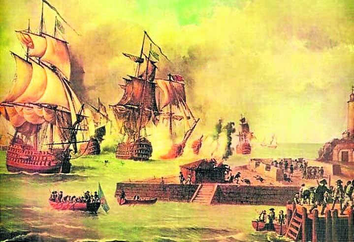 Pintura de la batalla naval de 1741.