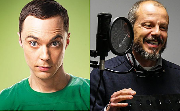 Sheldon Cooper y su doblador al castellano, Fernando Cabrera.