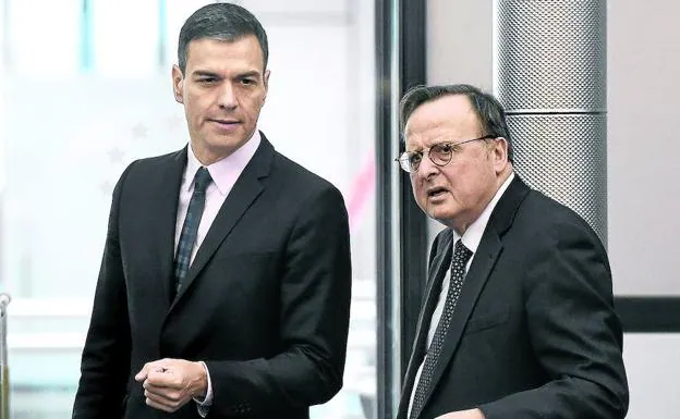 Pedro Sánchez se reunió ayer en Estrasburgo con el presidente del Tribunal de Derechos Humanos, Guido Raimondi.