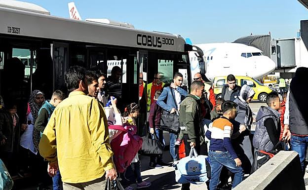 Llegada de refugiados sirios a España en 2017.