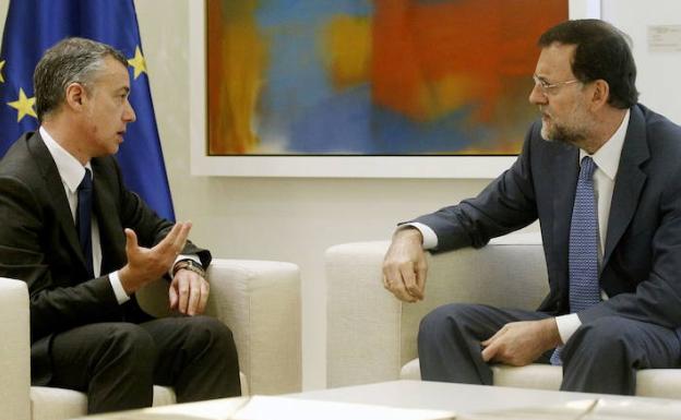 Urkullu y Rajoy, en una cita en el palacio de La Moncloa. 