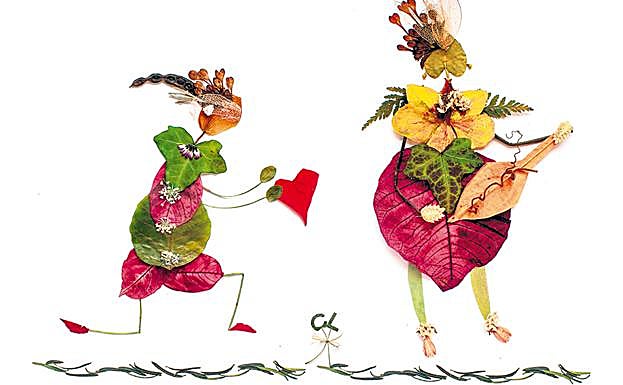 Estas dos figuras hechas con vegetales muestran al enamorado y la cantante.