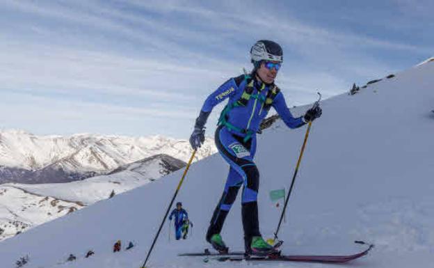 Igone Campos, durante el Campeonato de España de esquí montaña. 