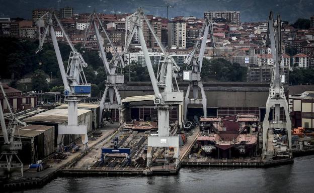 Imagen del astillero La Naval de Sestao, ya sin actividad 