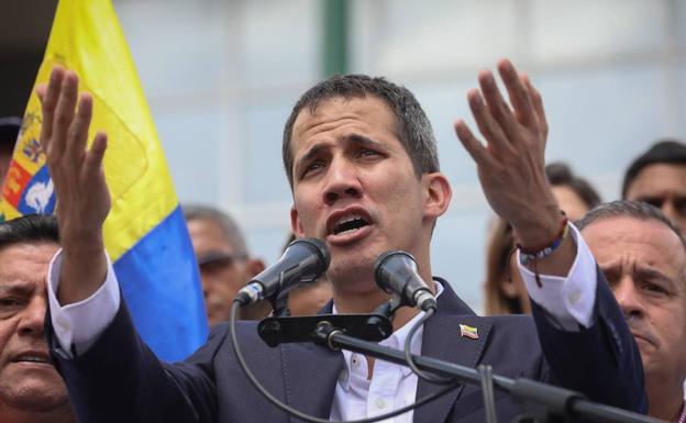 Discurso de Guaidó en el barrio de Las Mercedes en Caracas.