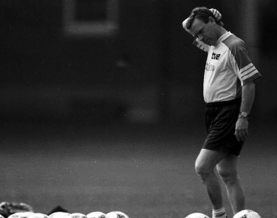 Clemente, durante un entrenamiento con 'La Roja' en 1994 en Middlesex.(Inglaterra)