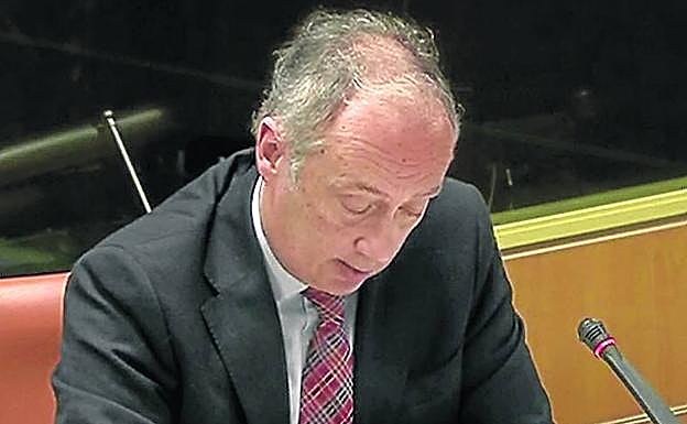 Juan Luis Diego ayer durante su intervención parlamentaria.