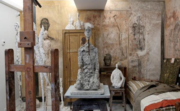 Imagen de la reconstrucción del estudio parisino de Giacometti.
