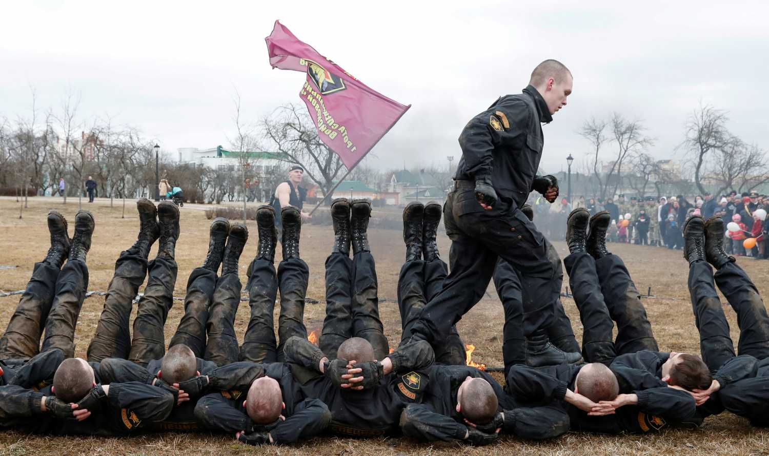 Soldados de las Fuerzas Especiales del Ministerio del Interior de Bielorrusia durante un acto en Minsk