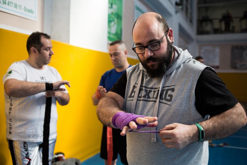 Fotos: Jon Fernández imparte un seminario a varios aficionados al Boxeo