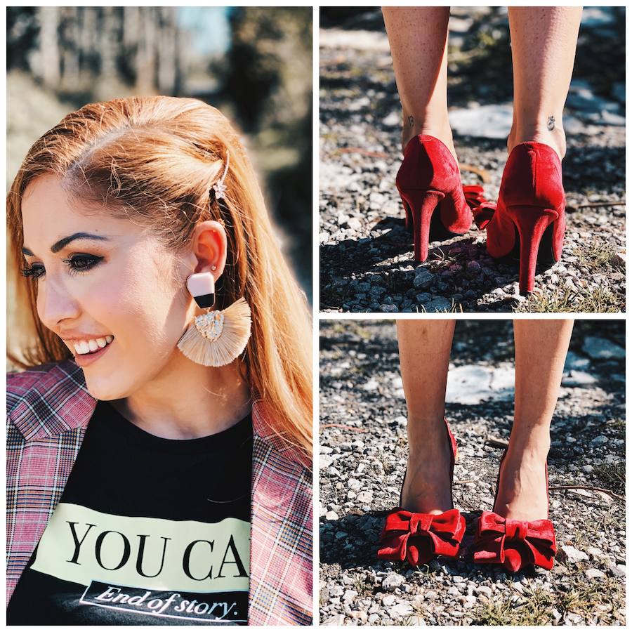 Con una americana de cuadros, una opción sofisticada.