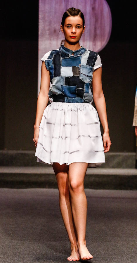 Los nuevos creadores pisan fuerte en la Pasarela Gasteiz On con originales looks, vestidos de ensueño, prendas recicladas y estilismos reivindicativos.