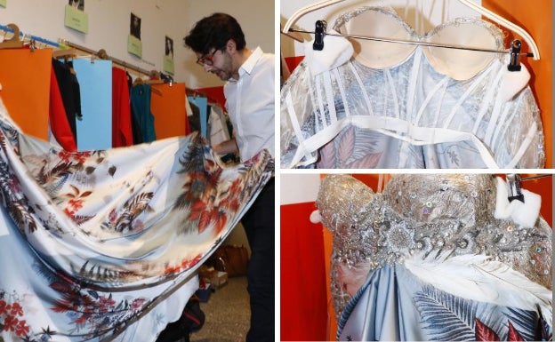 Domingo Orive con su vestido de Reina Blanca.